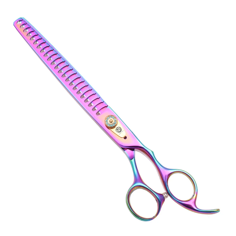 

8" 22cm Japan 440C Purple Dragon Grooming-for-dog Thinning Scissors Fish Bone Teeth Pro Pets Hair Clipping Shears Add Bag Z4004