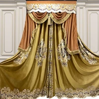 european luxury atmosphere golden curtain camel hair high grade bedroom shade villa curtains for living dining room bedroom