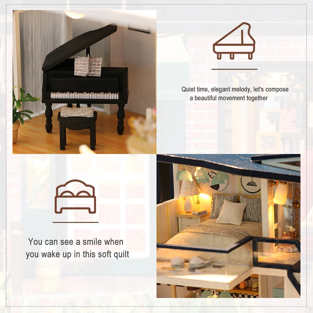 

DIY Wooden Dollhouses Mermaid Tribe Swimming Pool Assembled Miniature with Furniture Doll House Toys for Kids Adults Friend Gift