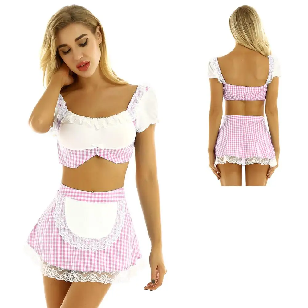 Женская милая школьная униформа для косплея в Шотландии сексуальная юбка фартук