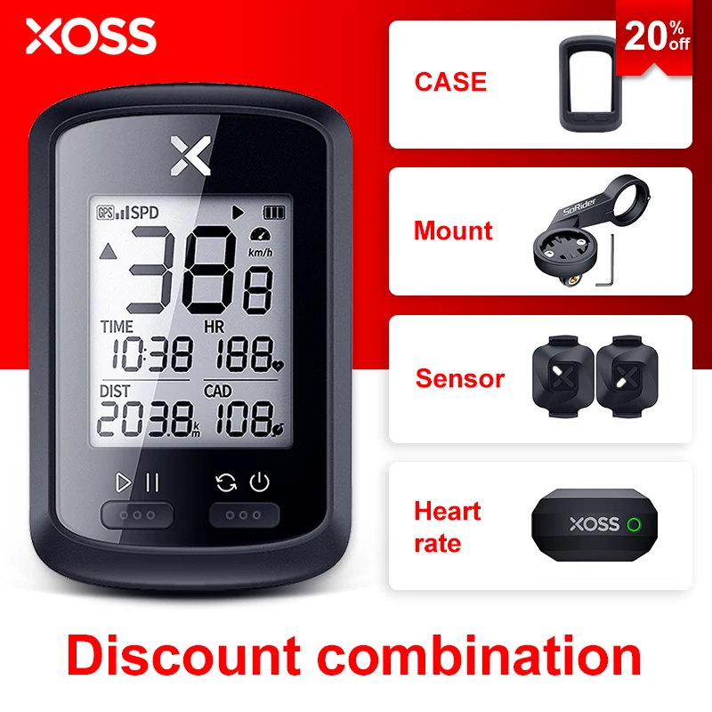 Велокомпьютер XOSS G/G Plus беспроводной GPS трекер спидометр водонепроницаемый
