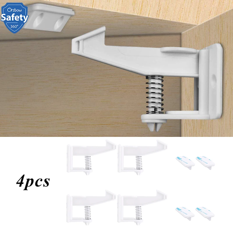4 шт. невидимые замки для дверей шкафов и ящиков|Замки блокираторы ящиков| |