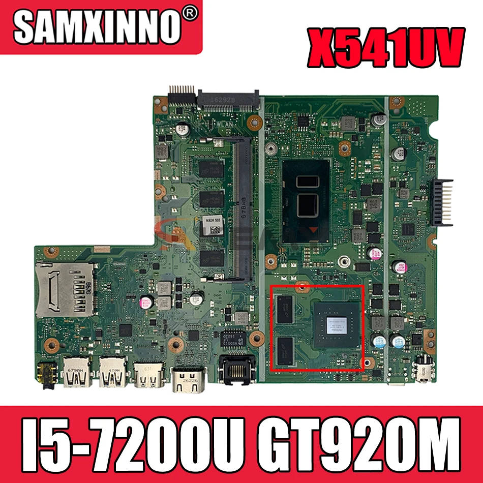 

Akemy X541UV Laptop motherboard for ASUS VivoBook A541UV X541U original mainboard 4GB-RAM I5-7200U GT920M (Pin interface))