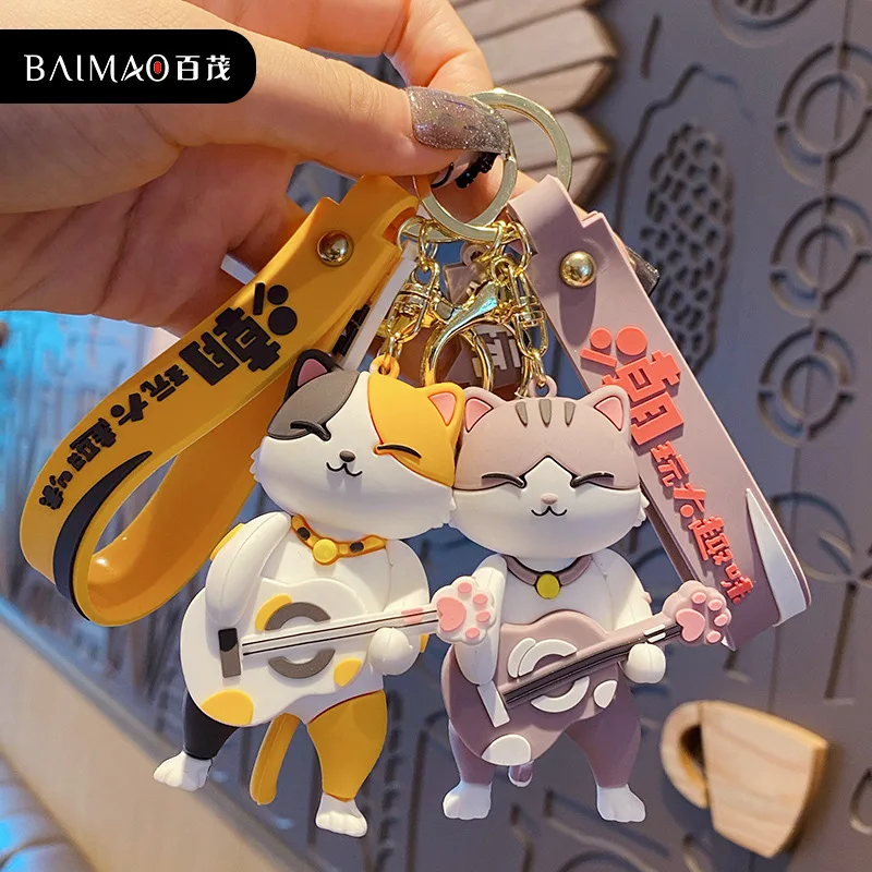 

Cartoon Guitar Cat Keychain Fashion Girlfriend Key Chain Accessories Cute Car Bag Pendant Anime Keychain Keychain Charms Gift