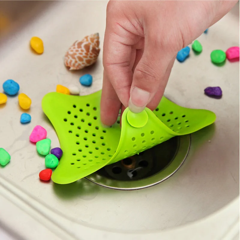 

1Pc Star Sewer Outfall Strainer Bathroom Sink Filter Anti-blocking Floor Drain Hair Stopper & Catcher Kitchen Bathroom Accessory