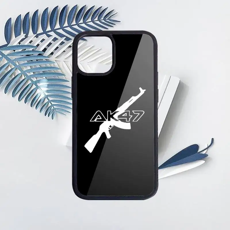 

Gun AK47 Phone Case PC for iPhone 11 12 pro XS MAX 8 7 6 6S Plus X 5S SE 2020 XR Luxury brand shell funda
