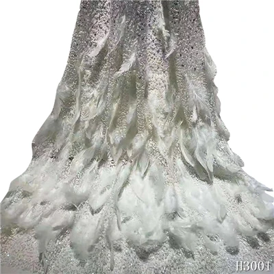 as picture Африканская ткань тюль с блестками Золотое кружево нигерийская кружевная ткань Плюм вышитая африканская шифоновая кружевная ткань с перьями HJ2142-1 - Цвет: as picture