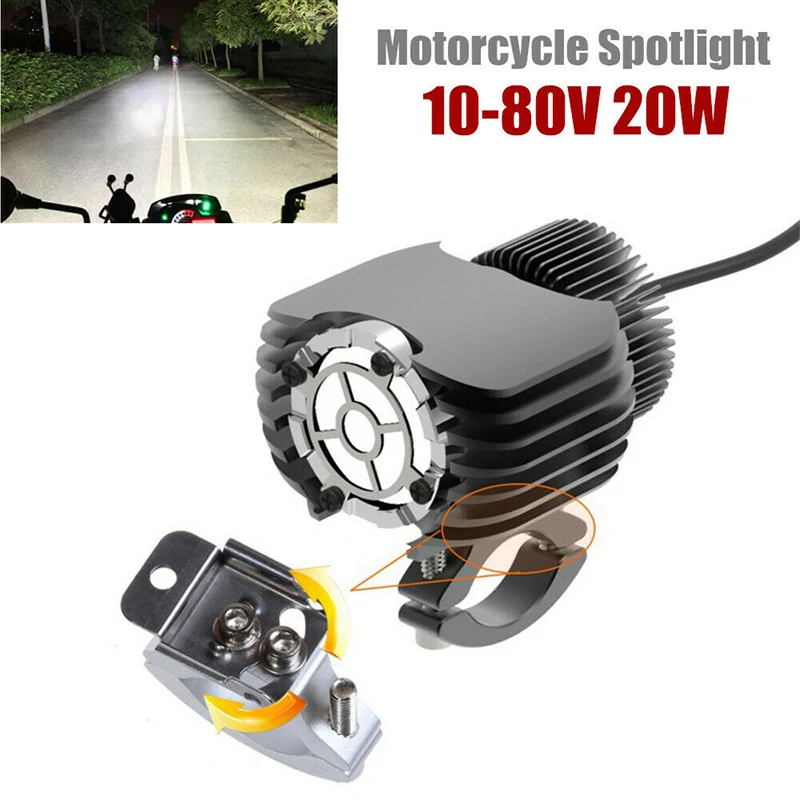 10-80V 20W Aluminum Universal Motorcycle LED Auxiliary Light Lamp Spotlight |