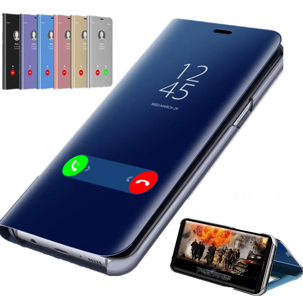Зеркальный флип чехол для huawei P20 P30 P10 P9 Коврики 10 20 30 Lite рro Honor Note 20i V20 Y5 Y6 Y7 Y9 Nova 4 5 9x