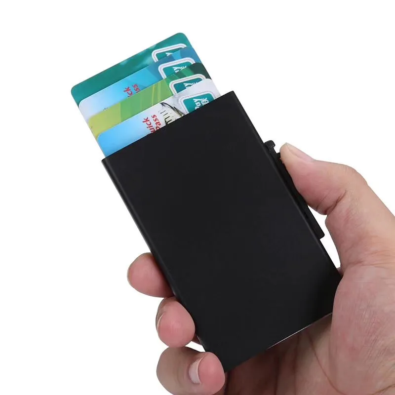 

Wholesale New Style Card Id Holders Aluminum Wallet Pocket ID Card Holder Rfid Blocking Wallet Automatic Pop Up Credit Card Case