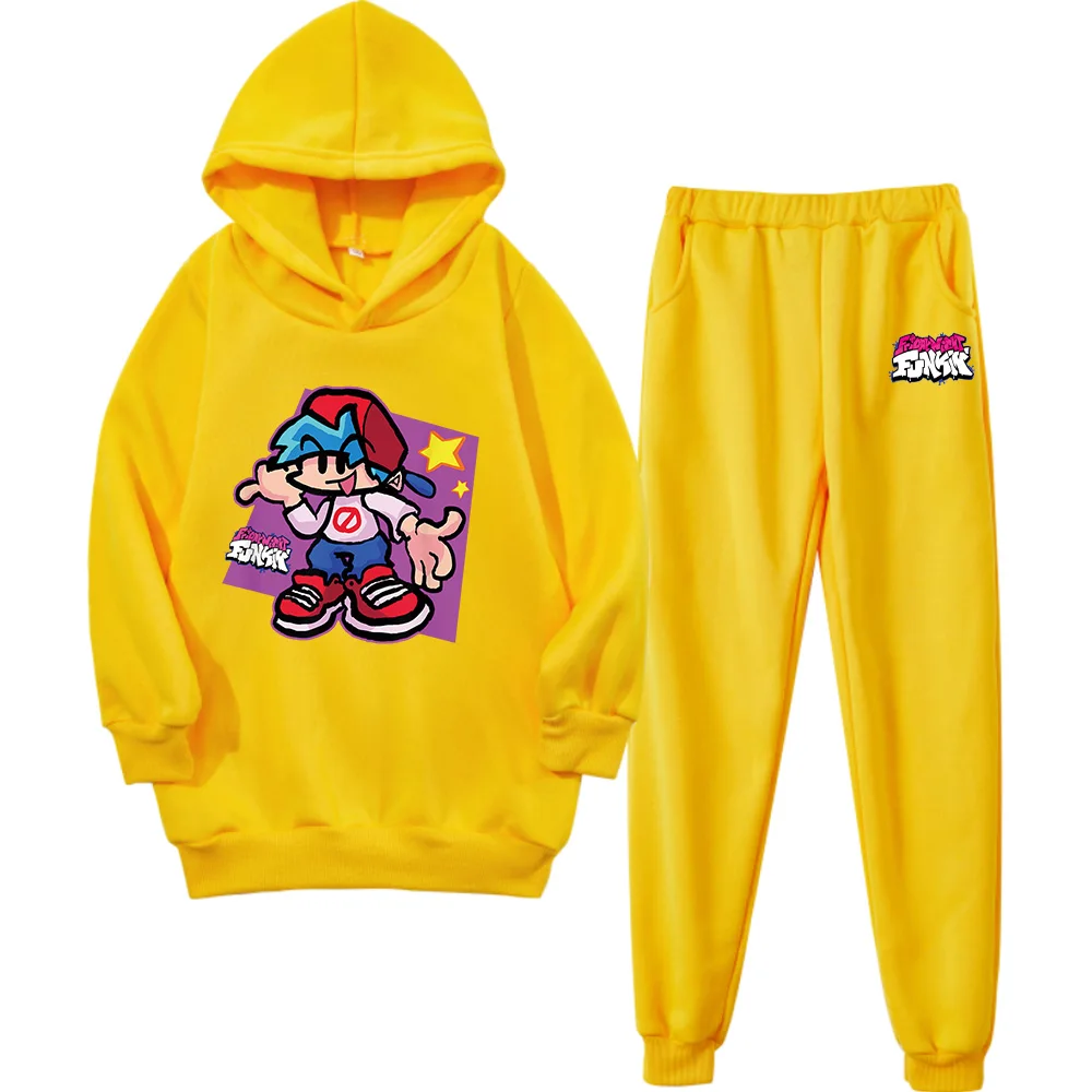 

Friday Night Funkin Print Hoodie Suit Cotton Long-sleeved Pants Boys and Girls Jogging Suits In Spring and Autumn Kids Clothing
