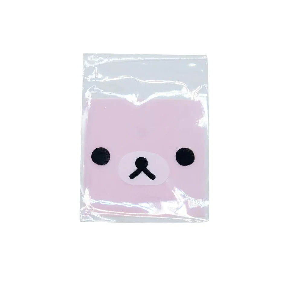 Pink Bear 50/100 шт пластиковые конфеты и печенье само-герметизирующий пакет мультфильм Подарочная сумка для выпечки мешок для дня рождения свадьбы вечеринки ребенка душа Декор - Цвет: Pink Bear