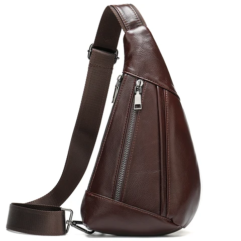 WESTAL мужская сумка-слинг из натуральной кожи, сумки на плечо для мужчин, Повседневная дорожная сумка-мессенджер, мужские сумки через плечо, кожаная нагрудная сумка