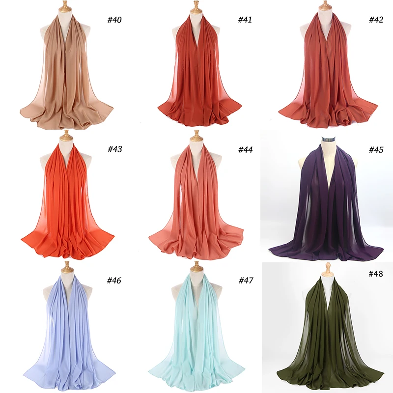 

Chiffon Scarf Hijab Wrap Solid Color Bubble Shawl Headband Muslim Hijab Scarves women headband shawls