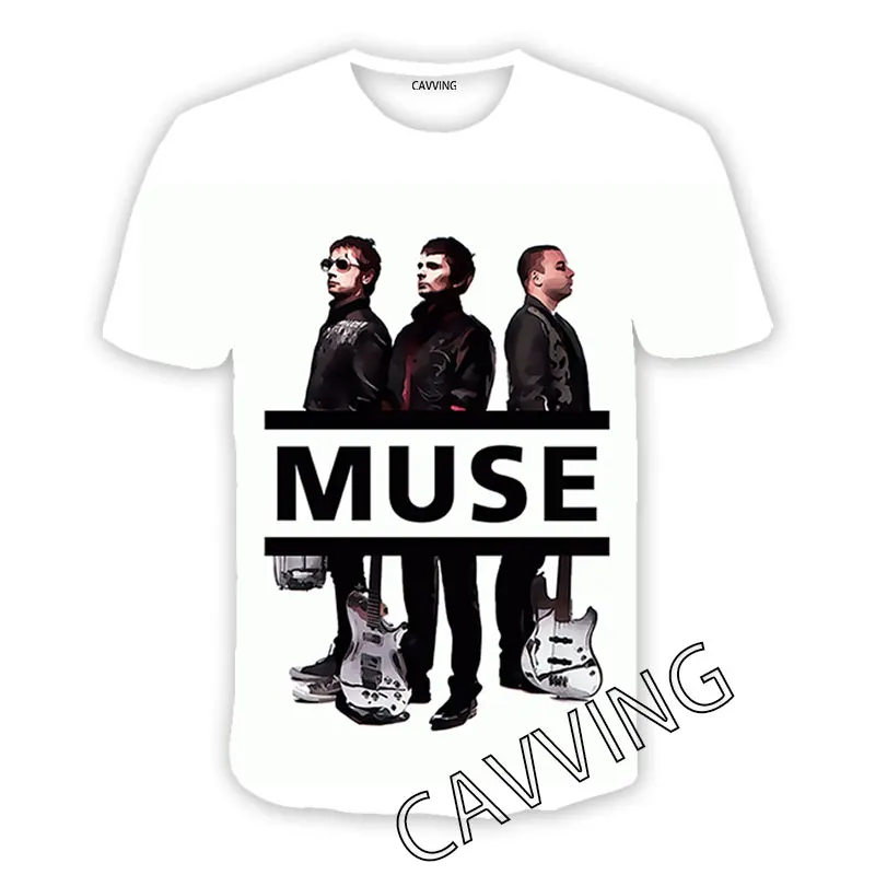 Новые модные женские/мужские повседневные футболки с 3D принтом MUSE Rock в стиле