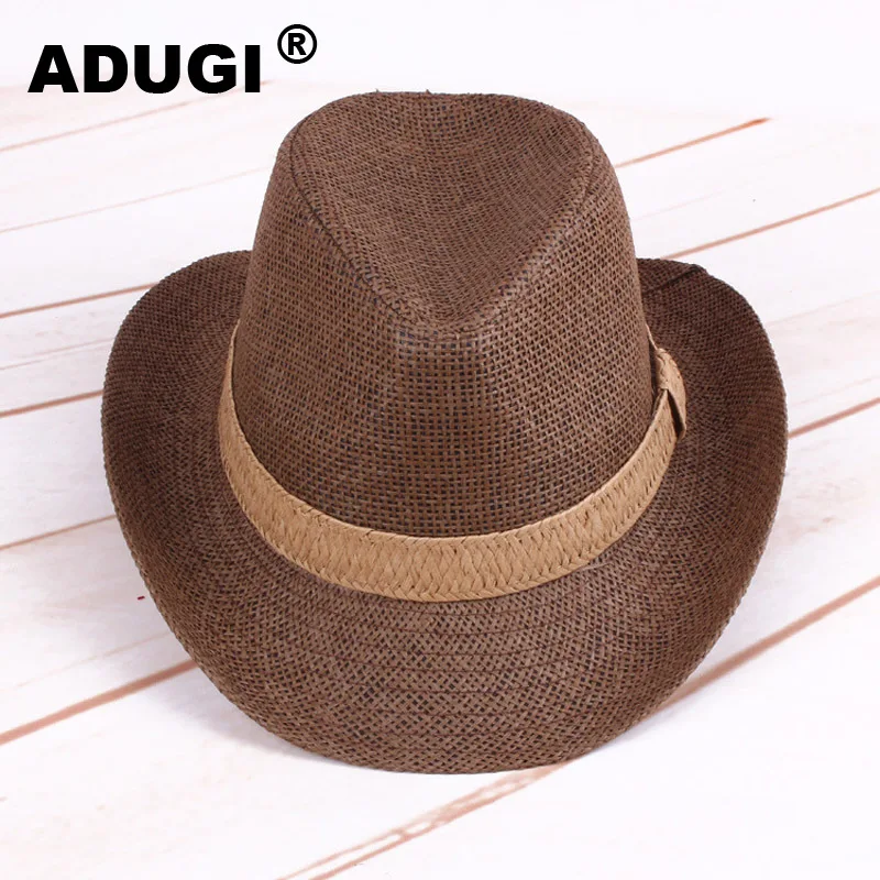 Соломенная ковбойская шляпа от солнца для мужчин и женщин отдыха на открытом