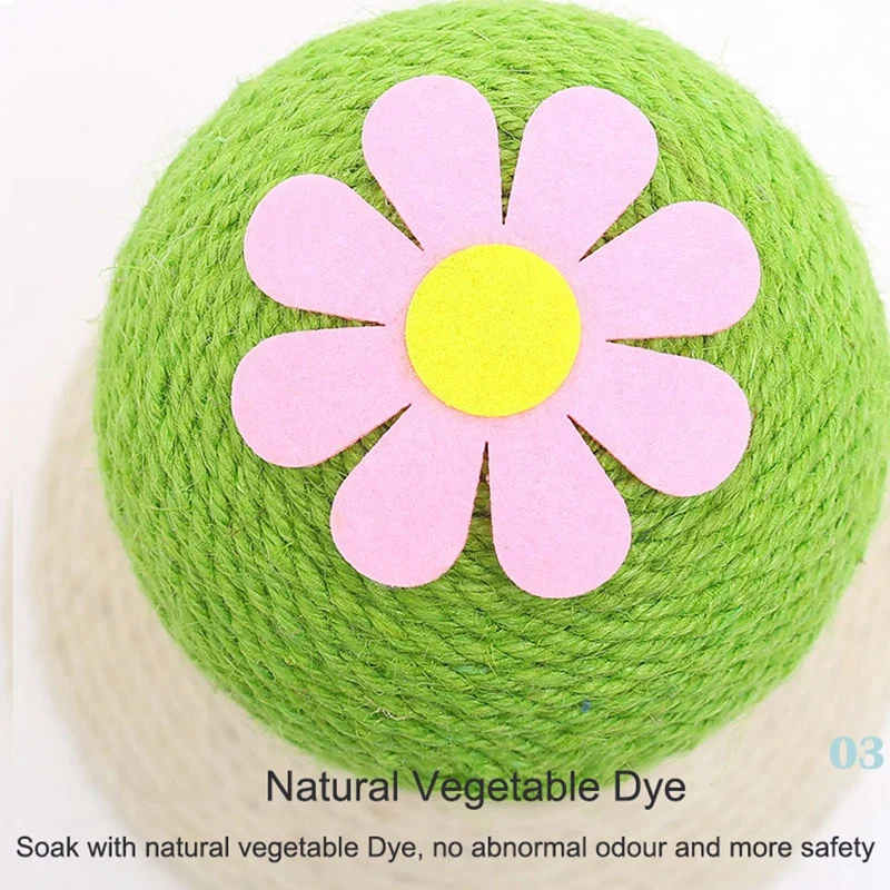 Тканая Когтеточка Sisal для кошек игрушка домашних животных С КАКТУСОМ шариком из