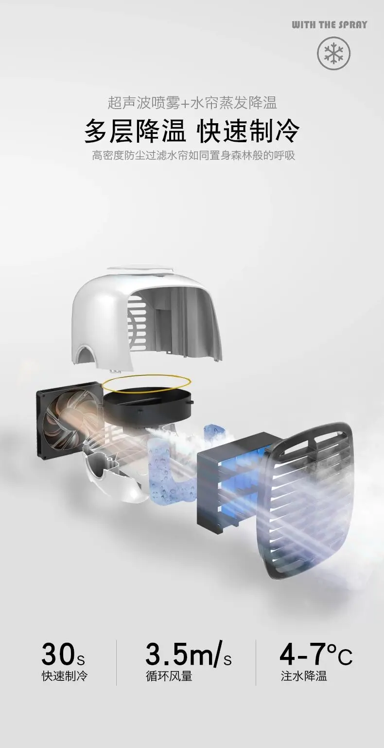 

Fresh Multi-Functional Charging And Moisture Cooling Fan Desktop Water Cooling Fan New Spray Fan Home Office Use