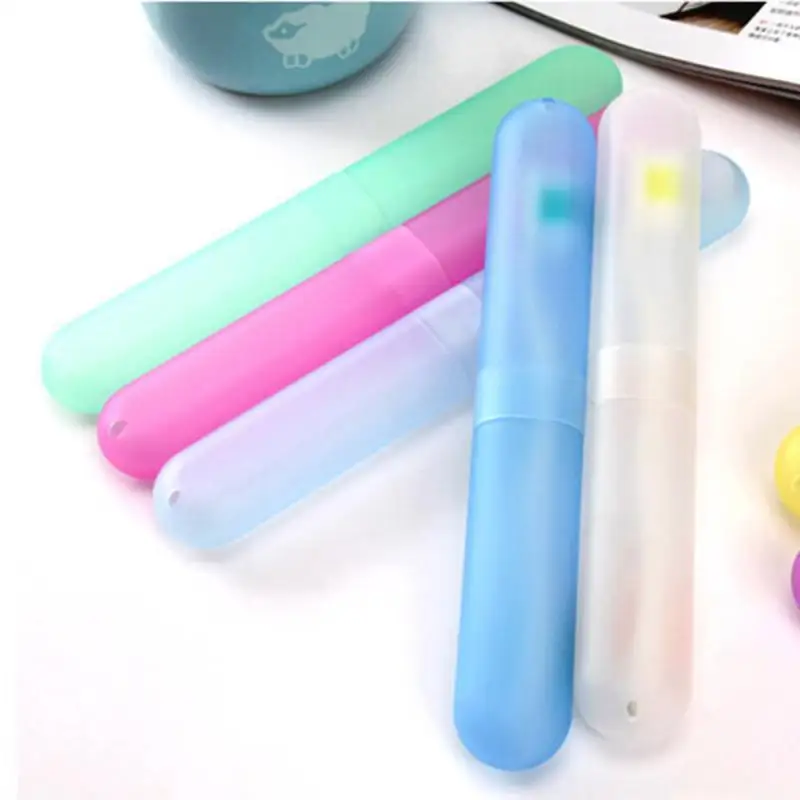 

Random Color Portable Travel Hiking Camping Plastic Toothbrush Holder Case Box Tube Cover Bathroom Storage Supplies