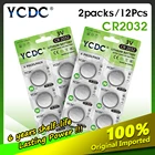 YCDC 3V литиевая батарея 12 шт.2 карты CR 2032 батареи ECR2032 CR2032 DL2032 5004LC кнопочная монетница