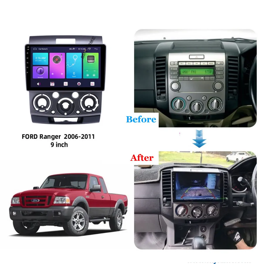 Мультимедийная Автомагнитола для Ford Everest Ranger 2006-2010 9 дюймов DPS Android 10 GPS-навигация