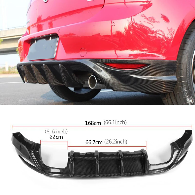 Губа диффузора заднего бампера из углеродного волокна для VW Golf VII MK7 GTI 2014 2015 2016|rear