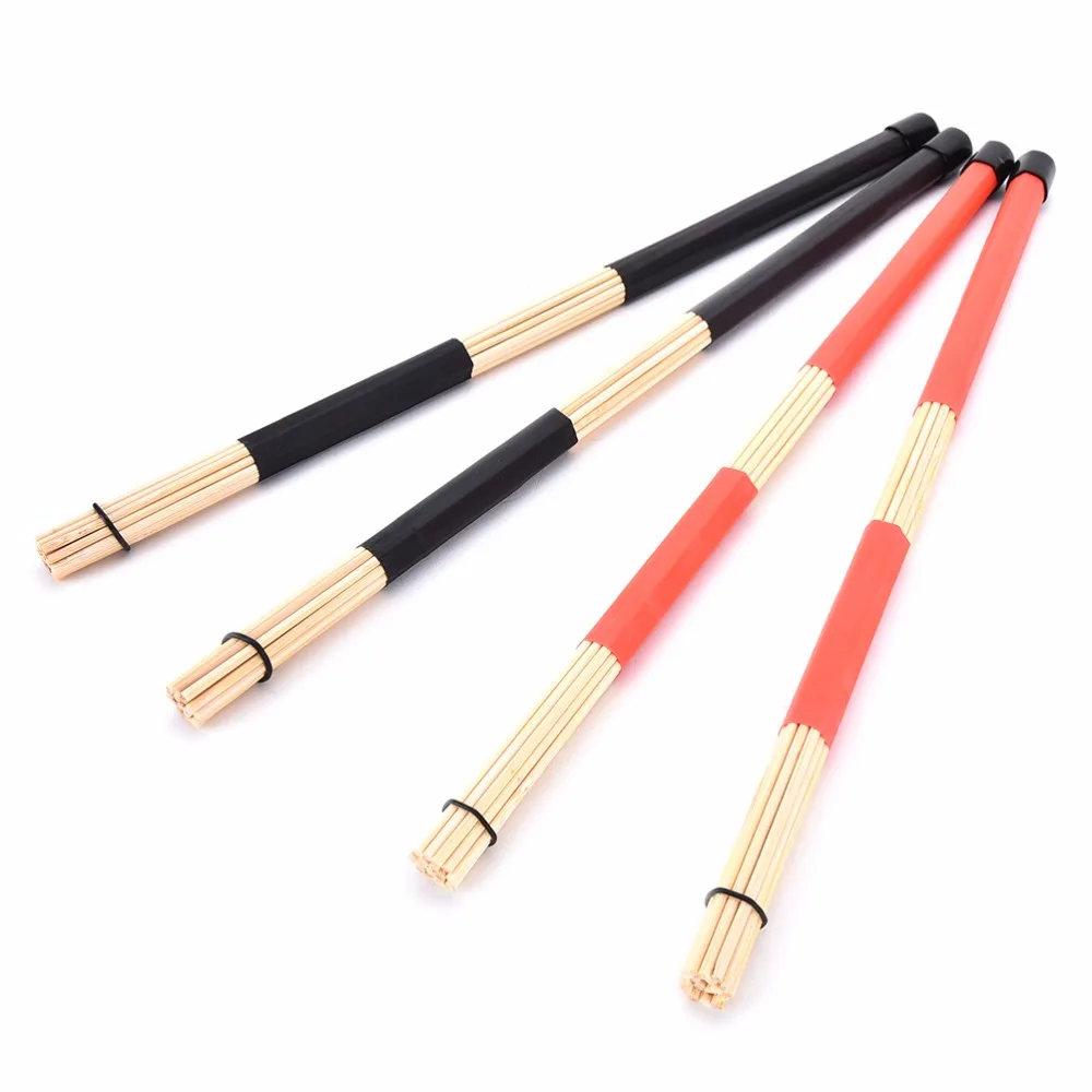 

1Pair 40cm Red Black Jazz Drum Brushes Drum Bamboo Sticks Percussion Instruments Drum Accessories