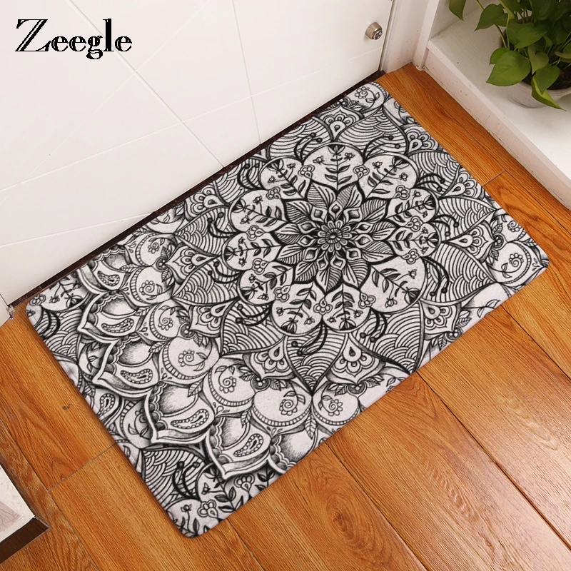 

Zeegle Kaleidoscope Floral Printed DoorMats Anti-slip Bath Mat 40x60cm Mat For Living Room Absorbent Kitchen Rug