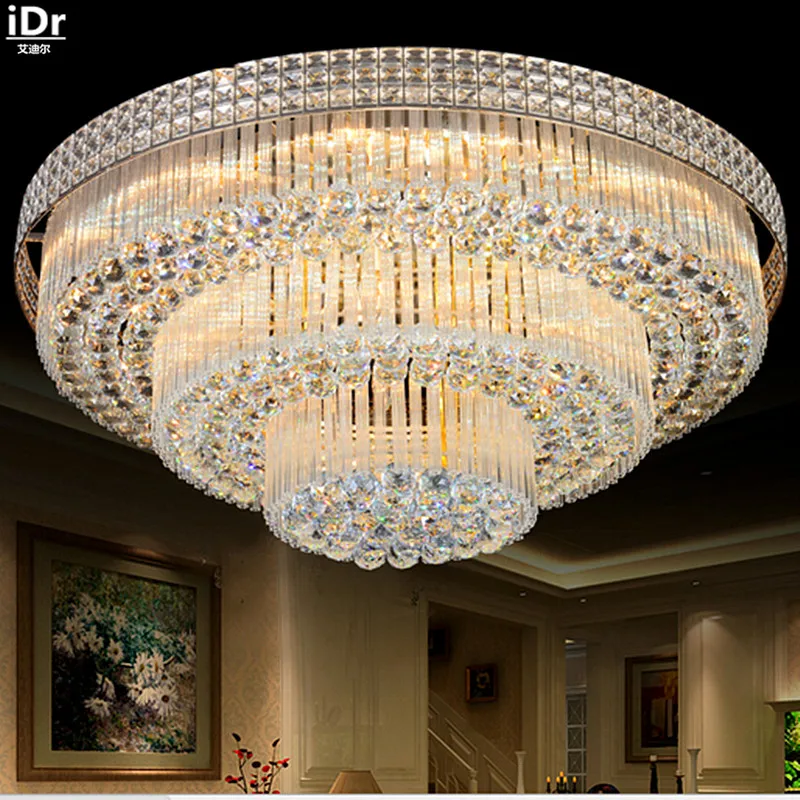 

Golden Circular living room lamp crystal lamp S King Cake bedroom living room lights LED lights Ceiling Lights the new listing