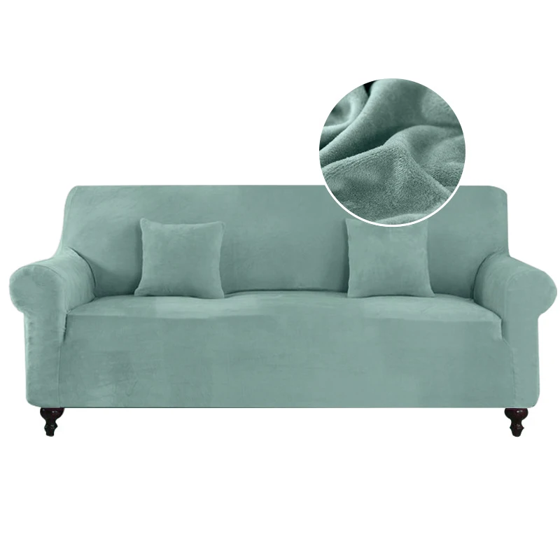 Plush L Shaped Sofa Cover For Living Room Elastic Furniture Couch Slipcover Washable Chaise Longue Corner Stretch | Дом и сад