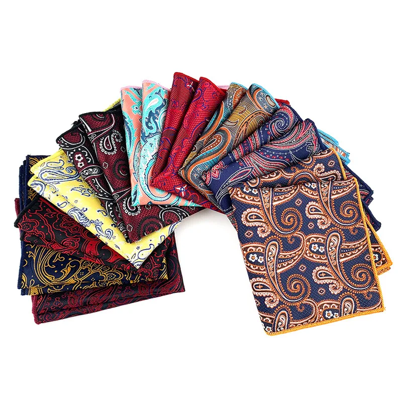 Colorful Mens Pocket Square Multicolor Paisley Classic Wedding Silk Handkerchief Business Jacquard Hanky | Аксессуары для одежды