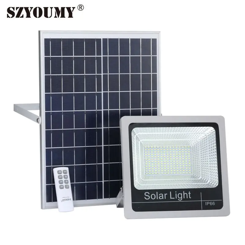 

Уличная Светодиодная лампа SZYOUMY на солнечной батарее, настенный уличный светильник, водонепроницаемый 60 Вт/80 Вт/120 Вт с индикатором питания и переключателем вкл./выкл.
