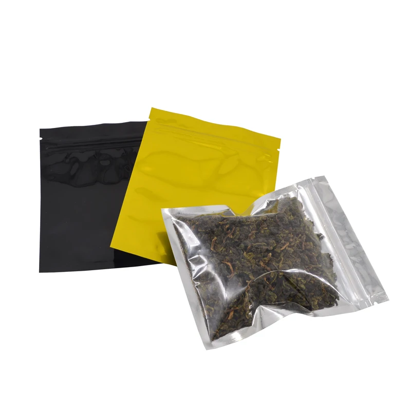 

100pcs/lot Multi-size Colorful Aluminum Foil Clear Ziplock Packing Bag Self Seal Food Packaging Bag Resealable Zip Lock Bag
