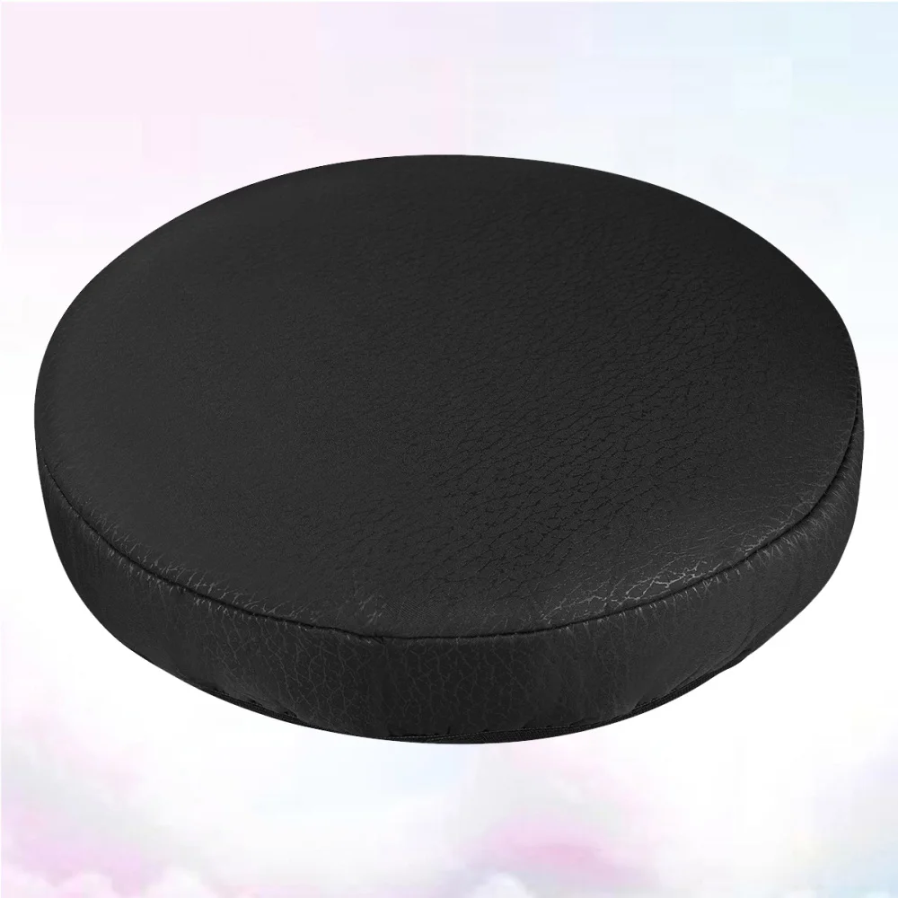

Thick Elastic Barstool Seat Cushion Cover Practical Stool Cover Round Chair Protector for Home Shop - Black (Diameter 30cm