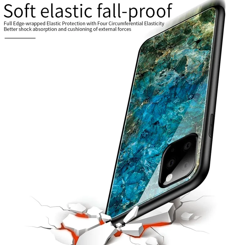 Чехол для iphone 11 Pro Max XR ударопрочный мраморный чехол из закаленного стекла Apple |