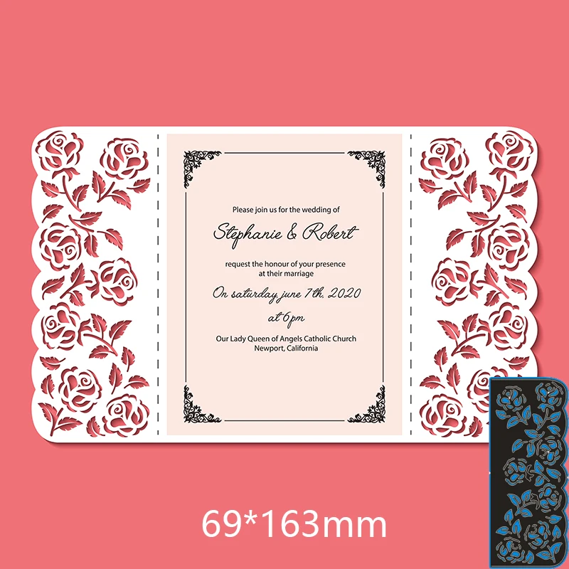 

Metal steel Cutting Dies Rose openwork lace DIY Scrapbooking Photo Album Embossing paper Cards 163*69mm