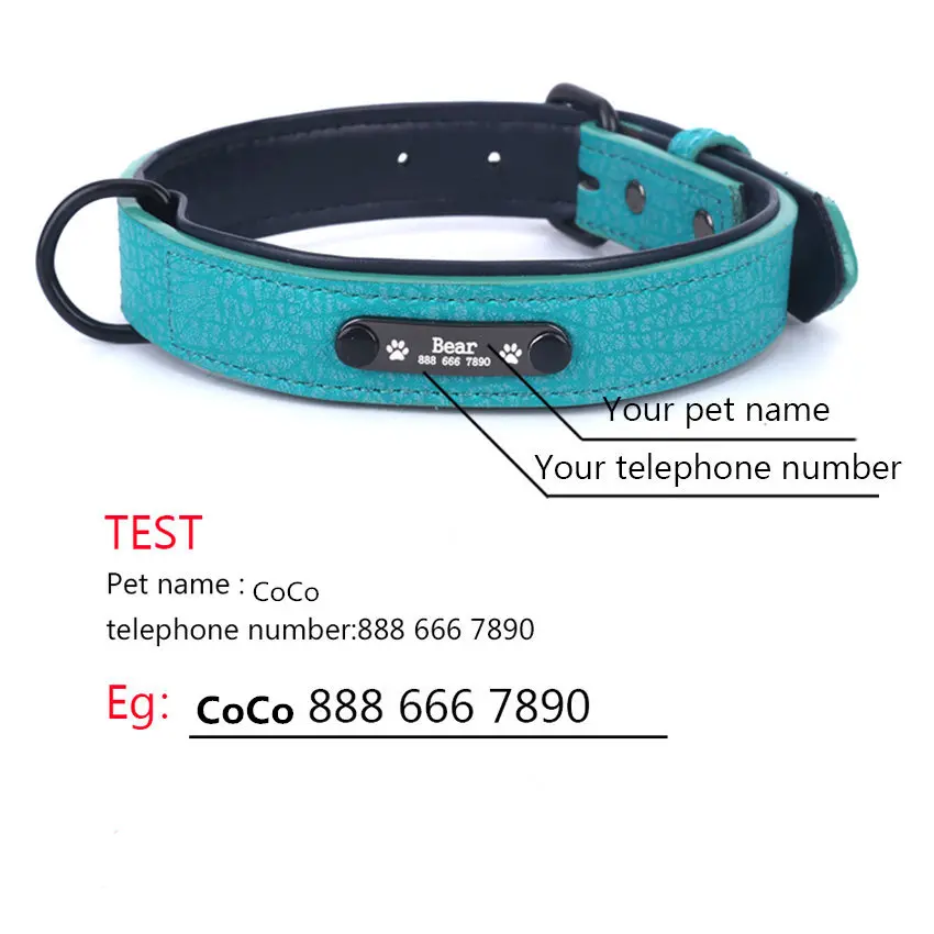 Персонализированные ошейники для собак регулируемый ошейник из мягкой кожи на