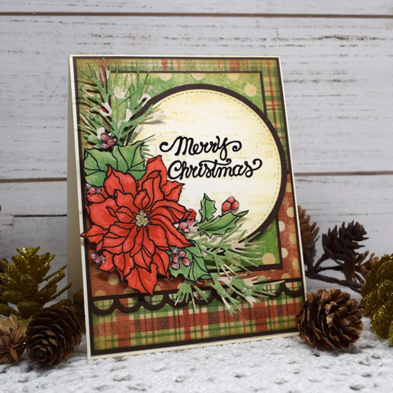 CH Merry Christmas металлические Вырубные штампы и DIY Скрапбукинг карты трафарет бумага