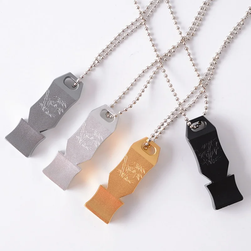 

150db Double Pipe High Decibel Stainless Steel Outdoor Emergency Survival Whistle Keychain Keychain Whistle Device