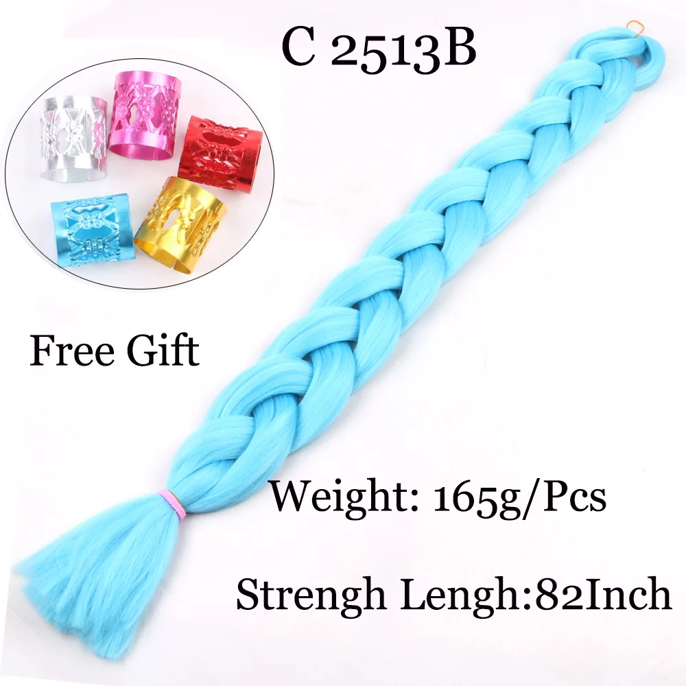 Заплетённые волосы 41 дюймов Синтетические волокна оплетка 165 г/шт. чистый цвет