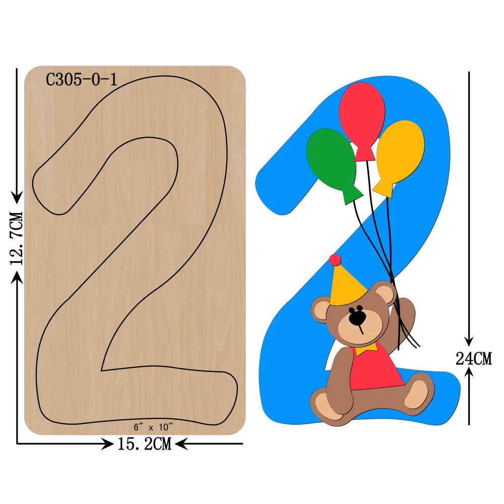 Новый день рождения цифры расположение 2 деревянных штампов для скрапбукинга |