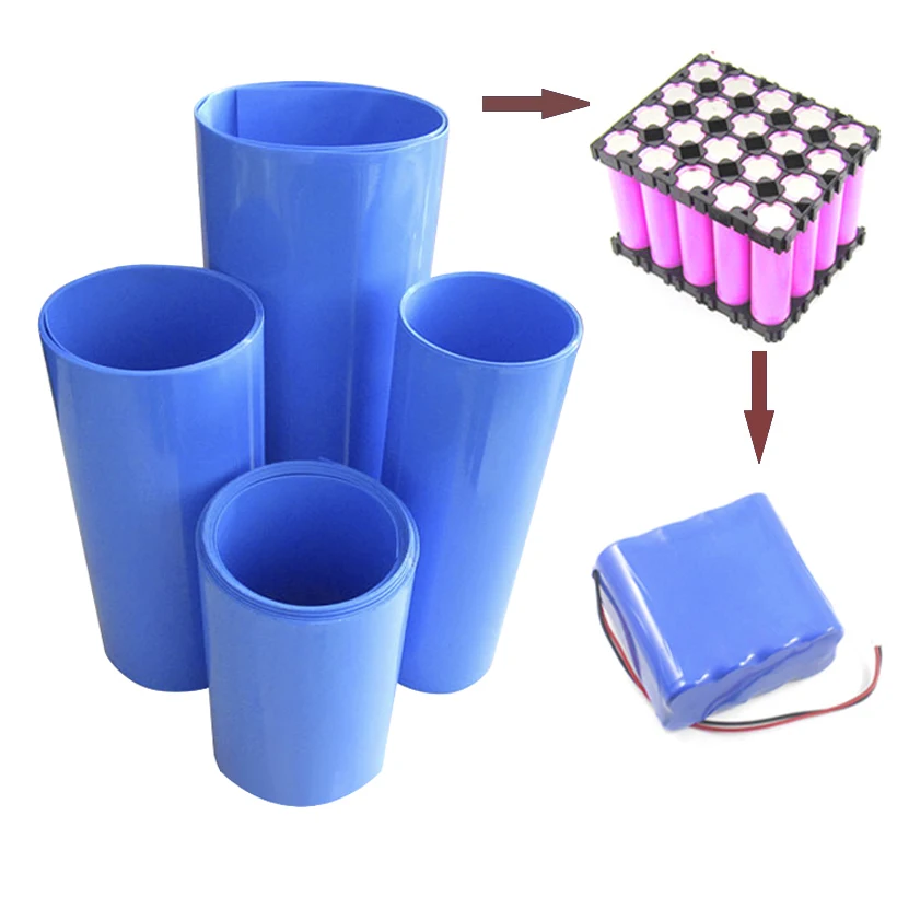 

RDD 2M PVC Heat Shrink Tube Blue Shrinkable Cable Sleeve For 18650 Lithium Battery Pack Insulating Sleeve Shrink Tube Many Sizes
