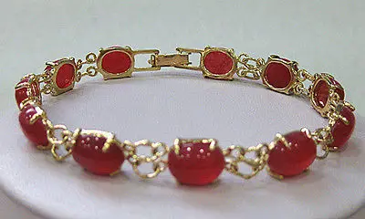 Модные ювелирные изделия позолоченный браслет из Красного камня 7 5 &quotAAA Стиль Fine