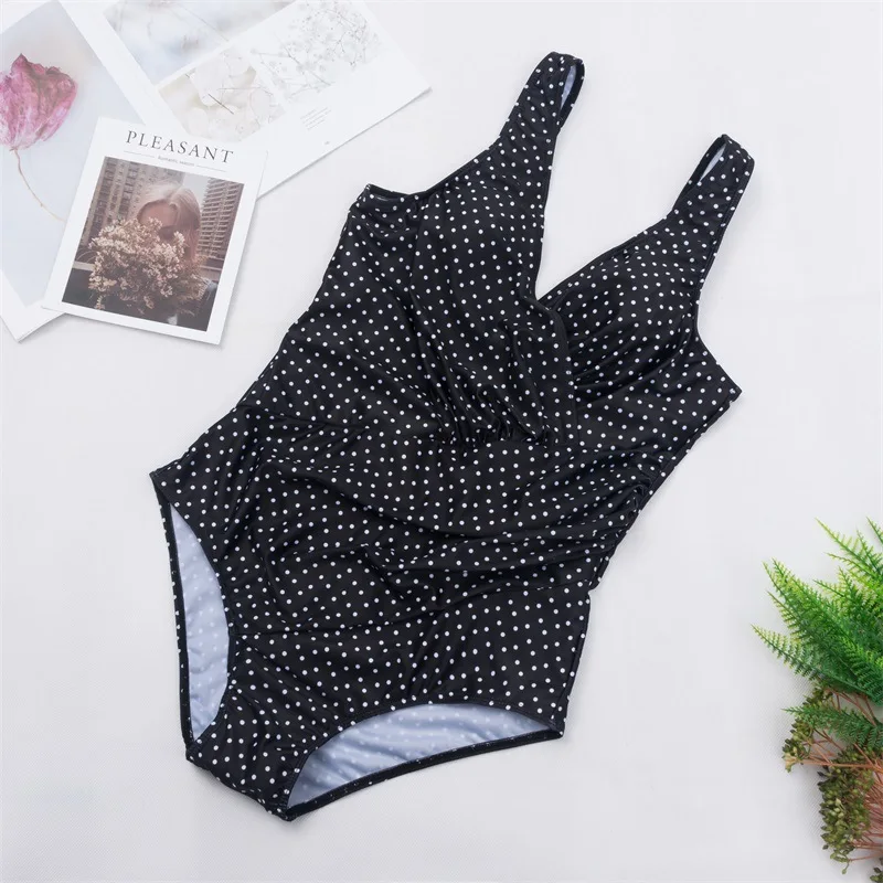 

Women Sexy Slim Swimming Bikini Set 2021 Summer One-Piece Dot Printed Bikini Beachwear Biquini Swim Swimsuit Bathing Suit XL