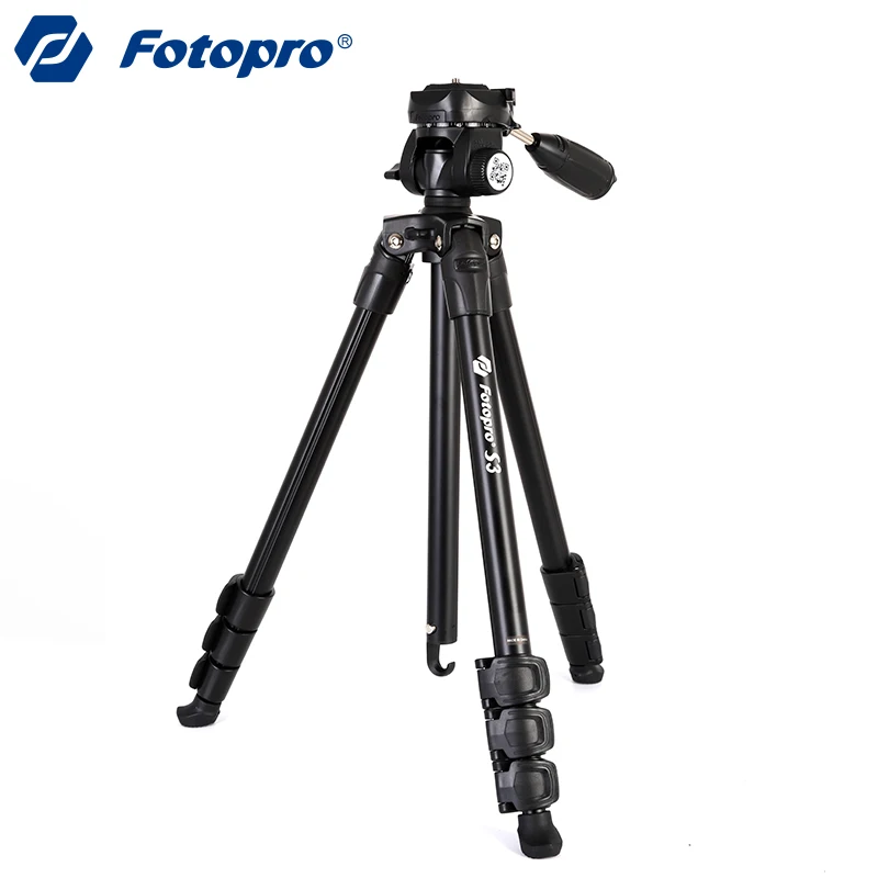 Штатив для камеры Fotopro S3 из алюминиевого сплава с 3-сторонним поворотным