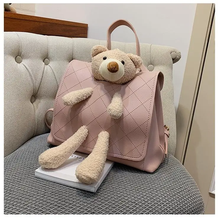 

Рюкзак женский из искусственной кожи, с изображением медведя