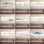 Настенная картина в китайском стиле с изображением морской горы восхода и пейзажа, простой декор, картины для гостиной, спальни, коридора
