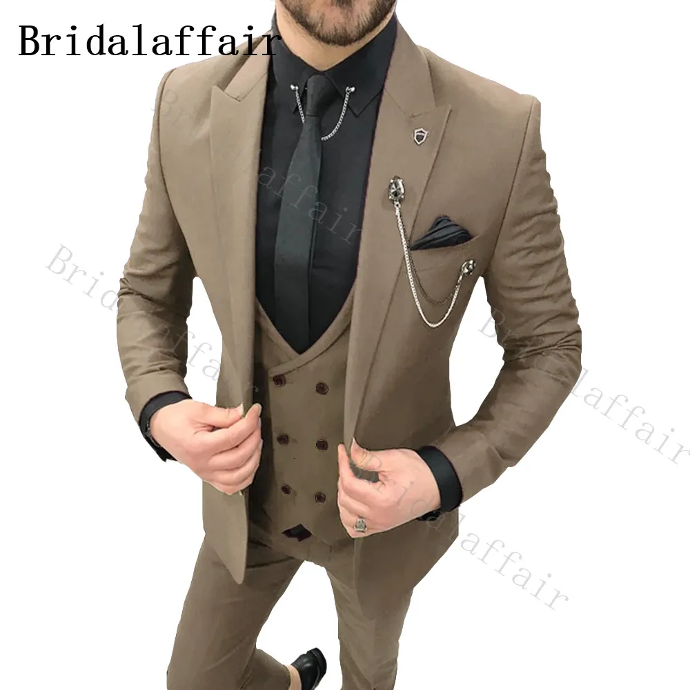 Bridalaffair темно синие костюмы 3 предмета деловые вечерние лучшие мужские блейзеры