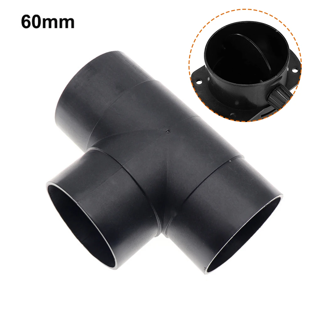 

60mm Air Vent Ducting T Piece Outlet Connector & Vavle Flap Exhaust Pipe T-type Outlet Connector And Disc ForAir Diesel Heater