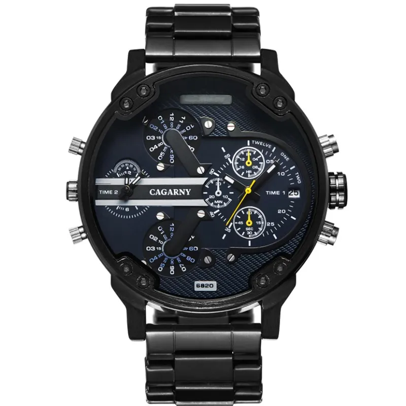 Часы мужские кварцевые из нержавеющей стали с календарём и большим циферблатом |